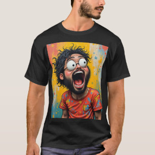 Vibrant Pop Art Chaos Crazy Graphic T-Shirt