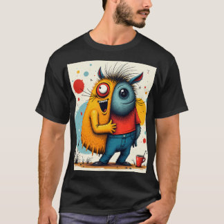 Vibrant Pop Art Chaos Crazy Graphic T-Shirt