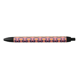 Vibrant Pop Art Cow Face Portrait Black Ink Pen