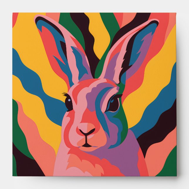 Vibrant Pop Art Cow Face Portrait Envelope (Front)