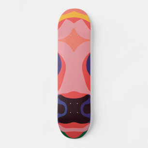 Vibrant Pop Art Cow Face Portrait Skateboard