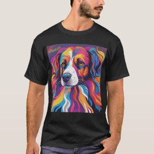 Vibrant Pop Art Dog Portrait - Colourful Pet Lover T-Shirt