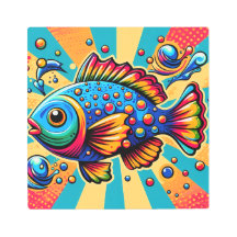 Vibrant Pop Art Fish: A Splash of Colourful Creati