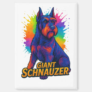 Vibrant Pop-Art Giant Schnauzer Magnet