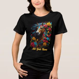 Vibrant Pop Art Horse Portrait Tri-Blend Shirt