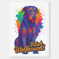 Vibrant Pop Art Irish Wolfhound Illustration
