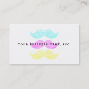 Vibrant Pop Art Moustache Pattern Creative Business Card