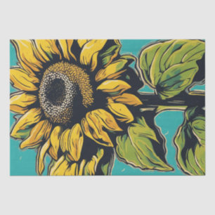 Vibrant Pop Art Sunflower Decoupage Paper