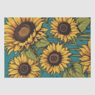 Vibrant Pop Art Sunflower Decoupage Paper
