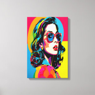 Vibrant Pop Art Woman Retro Chic Wall Decor Canvas
