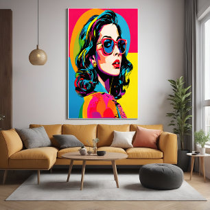 Vibrant Pop Art Woman Retro Chic Wall Decor Poster