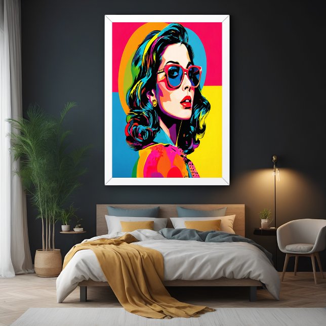 Vibrant Pop Art Woman Retro Chic Wall Decor Poster (Creator Uploaded)