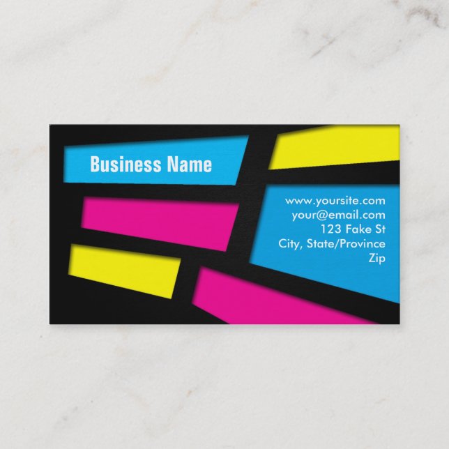 Vibrant Pop Squares Business Card (Front)