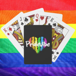 Vibrant PrideVibe: Deal with Rainbow Heart Playing Cards