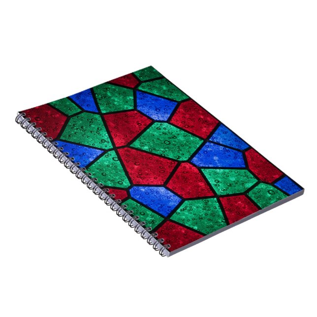 Vibrant Prism Rainbow Glass Mosaic Notebook (Right Side)