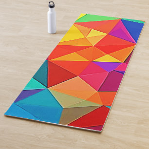 Vibrant Prismatic Chaos Energy Art Yoga Mat