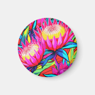 Vibrant Protea Pop Art Magnet