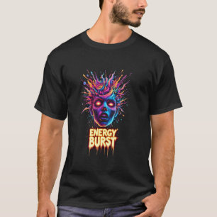 Vibrant Psychedelic Burst Trippy Face Colourful Su T-Shirt