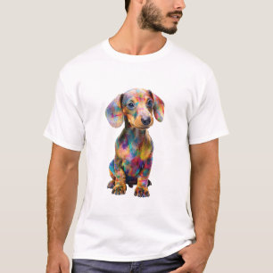 Vibrant Psychedelic Colourful Dachshund Men T-Shirt
