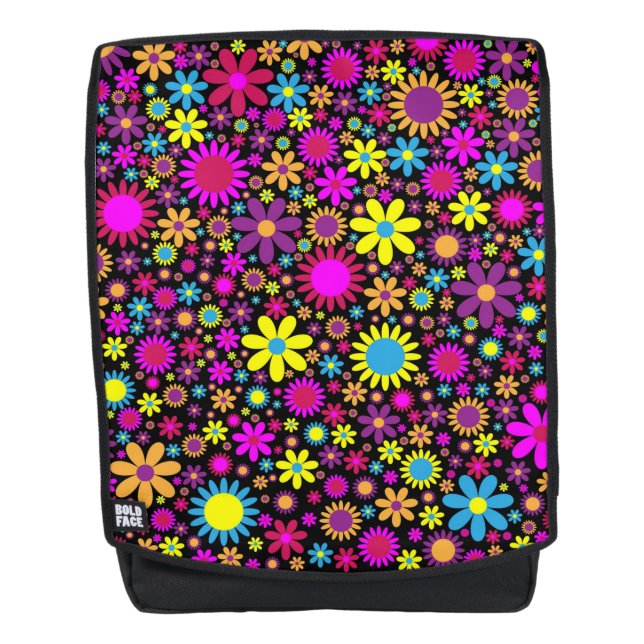 Vibrant Psychedelic Flowers in Bloom-67566 Backpack (Front)