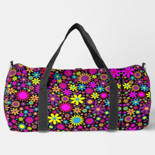 Vibrant Psychedelic Flowers in Bloom-67566 Duffle Bag