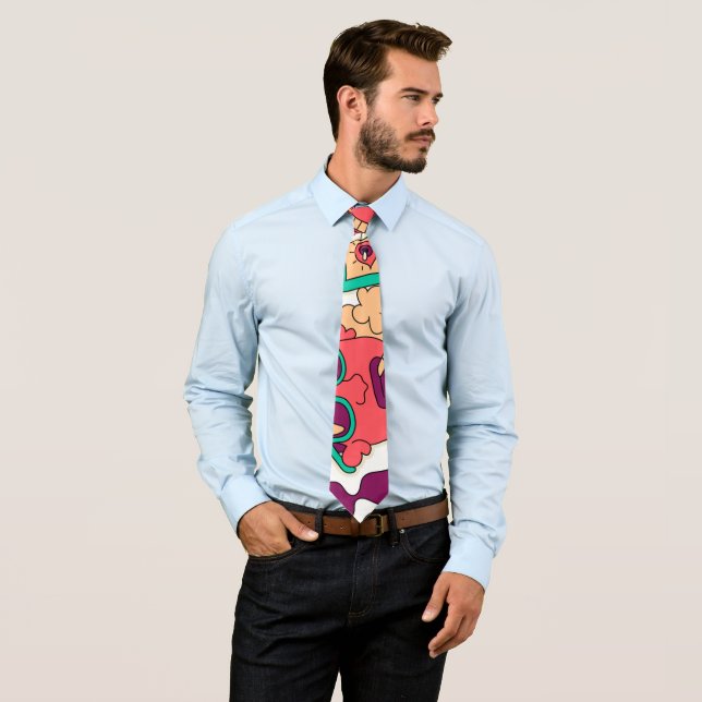Vibrant Psychedelic Fun Colourful Pattern Funky Ey Tie (In Situ)