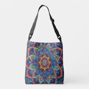 Vibrant Psychedelic Mandala Crossbody Bag