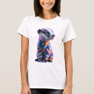 Vibrant Psychedelic Rainbow Honey Badger Women T-Shirt