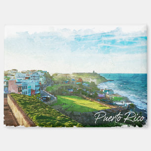 Vibrant Puerto Rico Island Travel Scenery View Magnet