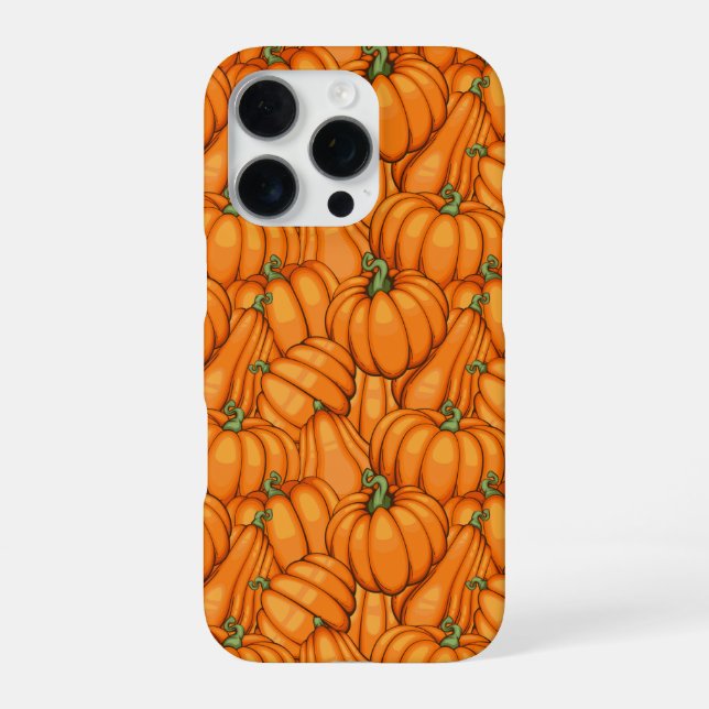 Vibrant Pumpkin Patch Pattern iPhone Case (Back)