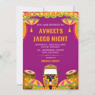 Vibrant Punjabi Jaggo Night Celebration Invitation