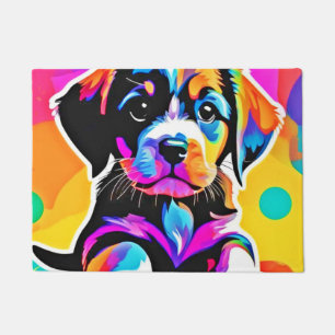 Vibrant Puppy Artwork Doormat