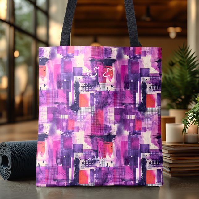 Vibrant Purple Abstract Personalised Tote Bag (Creator Uploaded)