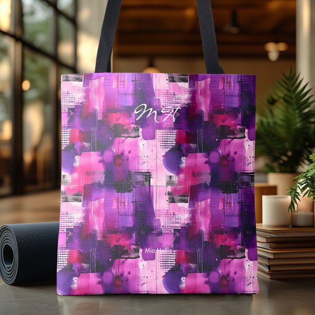 Vibrant Purple Abstract Personalised Tote Bag (Creator Uploaded)