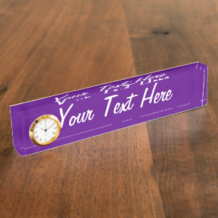 Vibrant Purple Accent Color Customizable Nameplate