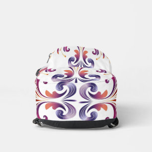 Vibrant Purple and Gold Baroque Damask Sling Bag