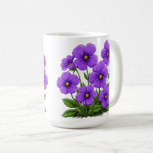 Vibrant Purple Anemone Flowers Coffee Mug