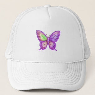 Vibrant Purple Butterfly Balloon Art Trucker Hat