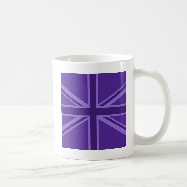 Vibrant Purple Colour Union Jack Coffee Mug (Right)