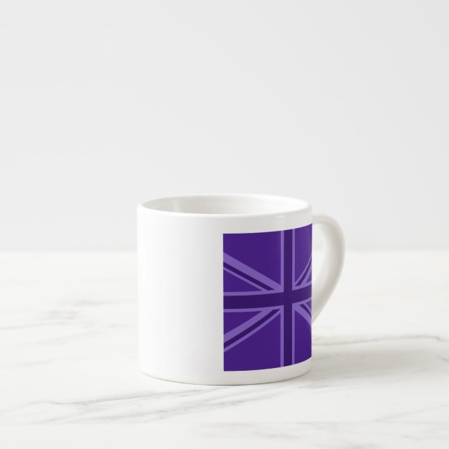 Vibrant Purple Colour Union Jack Espresso Cup (Front Right)