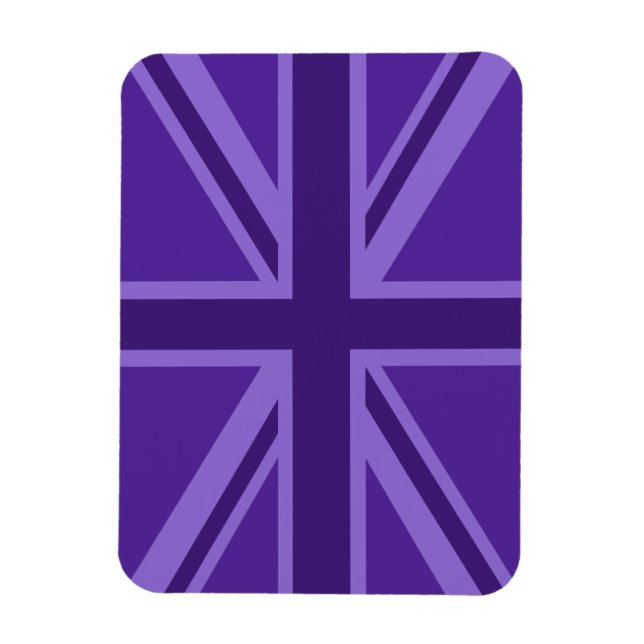 Vibrant Purple Colour Union Jack Magnet (Vertical)