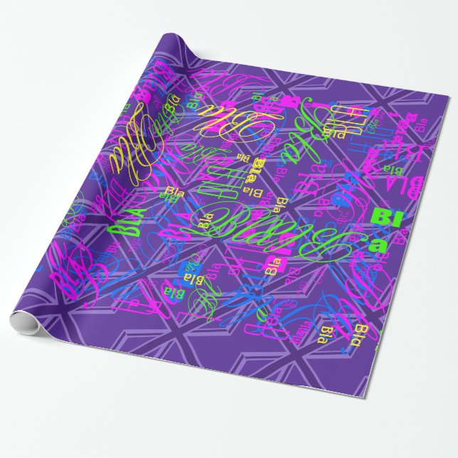 Vibrant Purple Colour Union Jack Wrapping Paper (Unrolled)