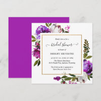 Vibrant Purple Floral Elegant Bridal Shower