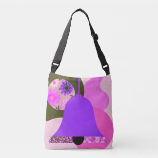 Vibrant Purple Floral Pattern Crossbody Bag