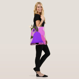 Vibrant Purple Floral Pattern Tote Bag