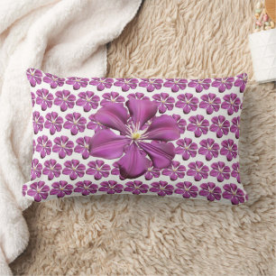 vibrant-purple-flower-graphic floral  lumbar cushion