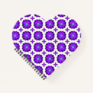  Vibrant Purple Flowers and Leaf Motifs Notebook