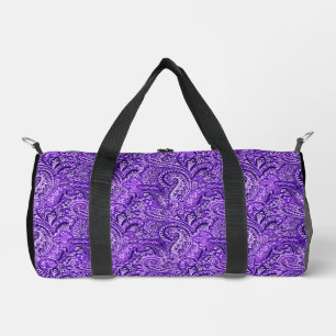 Vibrant Purple Paisley Duffle Bag