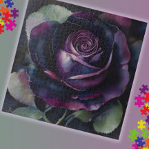 Vibrant Purple Rose Painting 