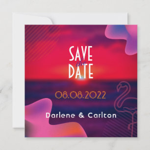 Vibrant Purple Sunset Custom Photo Save The Date